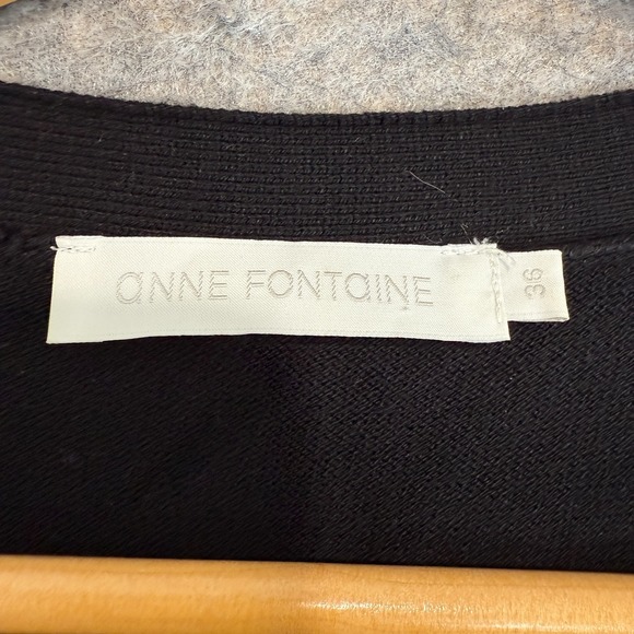 Anne Fontaine Rachel Long Cardigan Sweater Womens Small (36) Wool Blend Black - Picture 4 of 12